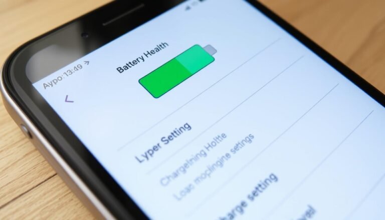 iphone battery charging settings showing battery health screen