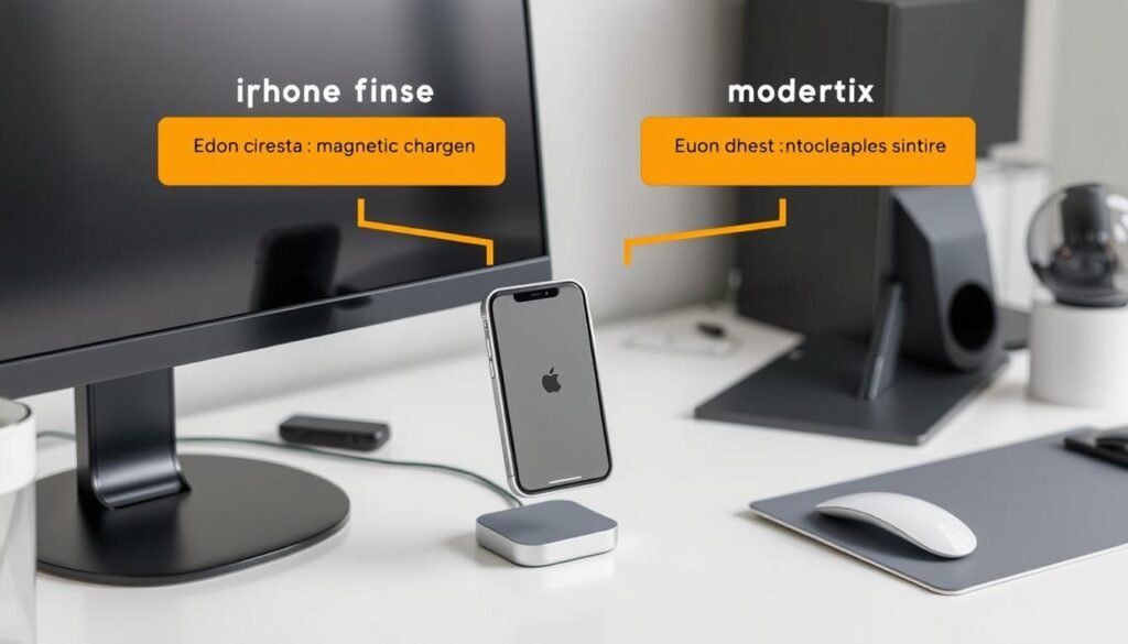 iphone magnetic charger holder on desk with ergonomic setup iphone magnetic charger holder on desk with ergonomic setup