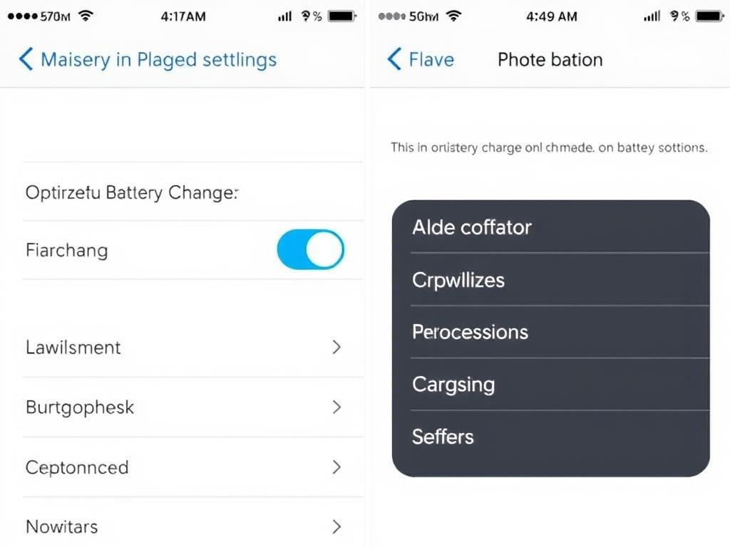 iphone screen showing optimized battery charging settings menu iphone screen showing optimized battery charging settings menu
