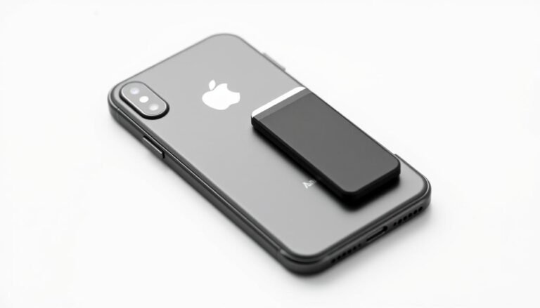 magsafe power bank wallet attached to iPhone 14