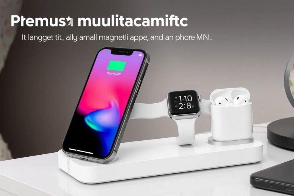 multi-device iphone magnetic charger holder with apple watch and airpods multi-device iphone magnetic charger holder with apple watch and airpods