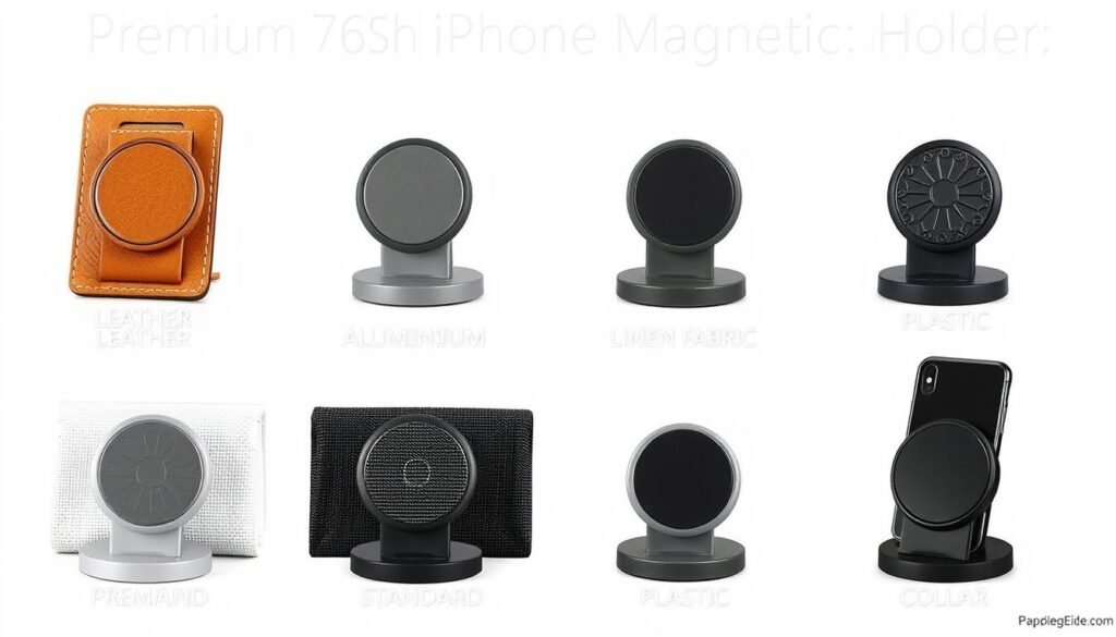 various iphone magnetic charger holder designs showing different materials various iphone magnetic charger holder designs showing different materials