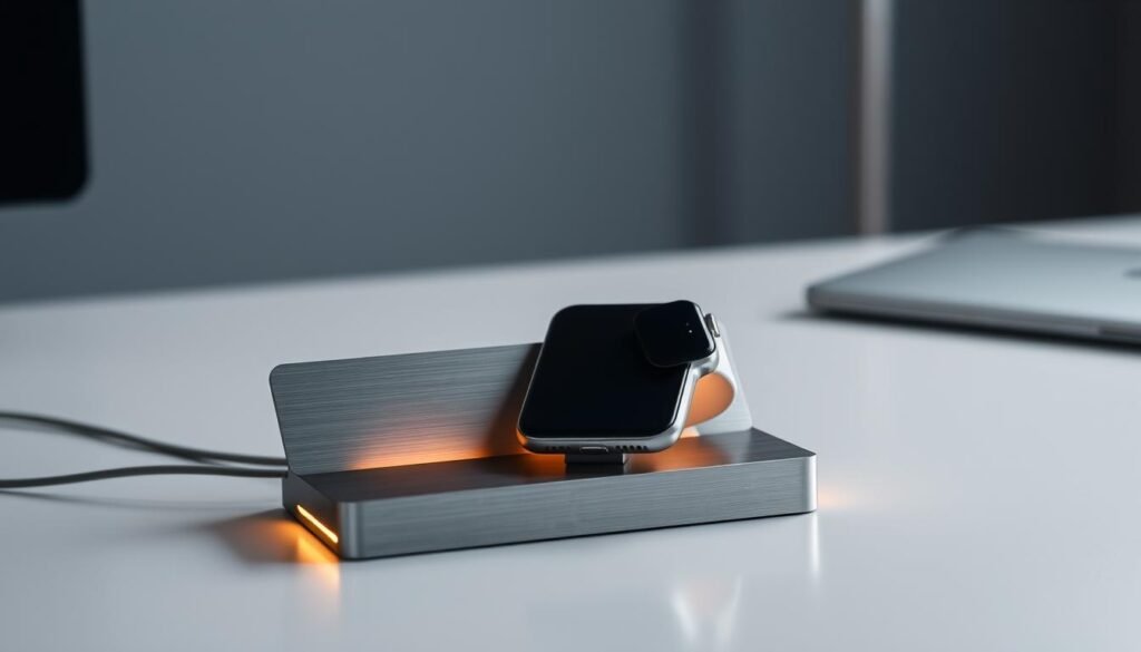 Premium metal charging stands iPhone and Apple Watch Stand